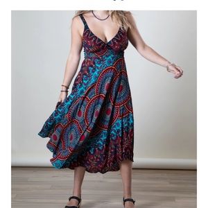 Mexicali Blues Indio Plunge Dress Teal XL